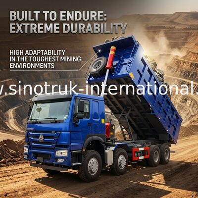 400HP Low Fuel Consumption HOWO Blue Tipper Dump Truck RHD 6×4 12wheels High Horsepower