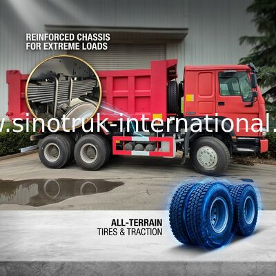 10 Wheels LHD HOWO 6x4 Tipper Truck High Horsepower 400HP Low Fuel Consumption