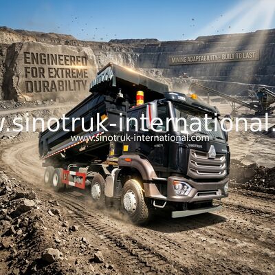 Sinotruk HOWO Tipper Dump Truck 8X4 371hp 12 Wheels Black N7 ZZ3317V386JB1R
