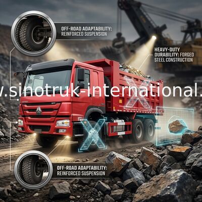 RED SINOTRUK HOWO 371HP 6x4 TIPPER DUMP TRUCK LHD