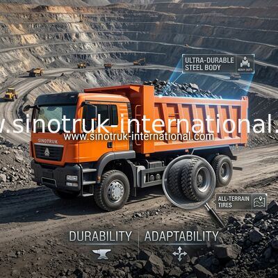 Orange Sinotruk Howo 6 X 4 Tipper Dump Truck New 371HP LHD
