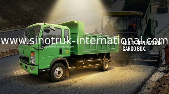 Green Tipper Dump Truck Howo 116hp High Strength Steel