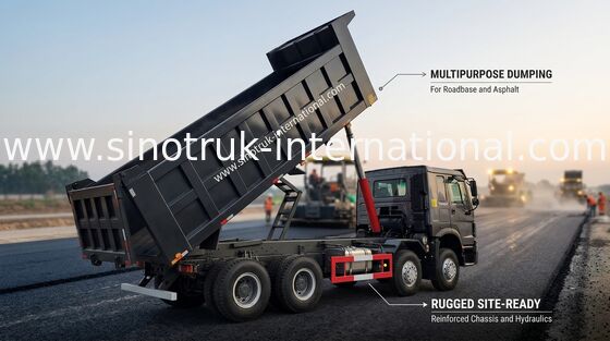 12 Wheels Sinotruk HOWO 8X4 Dump Truck 400hp For Mining