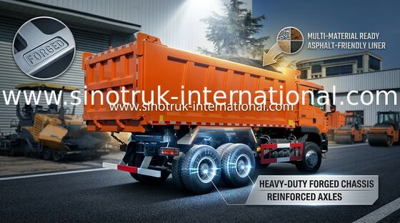 HOWO Dump Truck Sinotruk 371HP TXcab Sunset Orange ZZ3257N384GB1