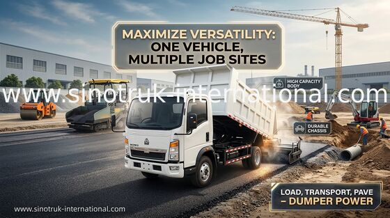 White Tipper Dump Truck , Howo Tipper Truck Right Hand Drive