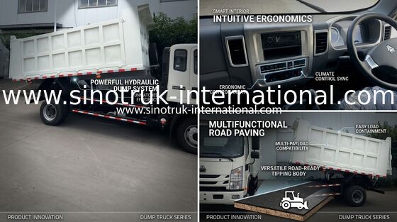 Middle Lifting Tipper Dump Truck , SINOTRUK 4x2 Howo Dumper