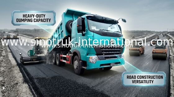 6 By 4 Ten Wheels Construction Tipper Truck For 10 Cubic Meter , HW13710 Transmission