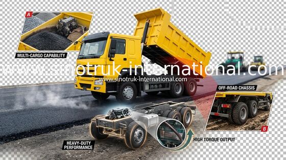 371HP LHD SINOTRUK HOWO 6x4 Dump Truck For Mining Using