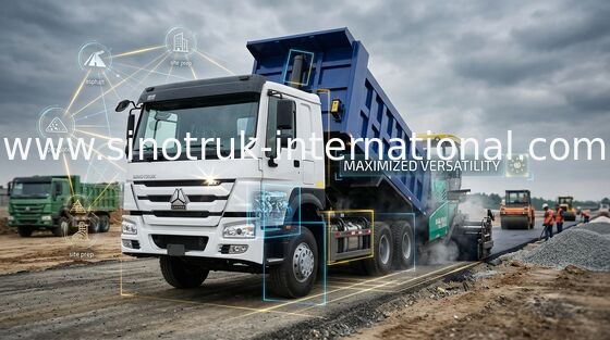 Ventral Lifting Commercial Dump Truck Sinotruk Howo 5400 * 2300 * 1500mm Cargo Body