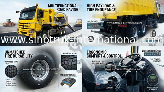 Construction Mining Using 290HP LHD 6x4 Dump Truck SINOTRUK HOWO