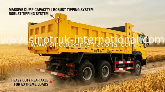 Tipper Dump Sino Howo Trucks 6X4 10-25 CBM For Construction Material Transport