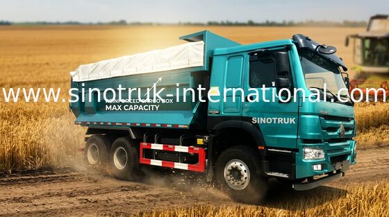 Construction Waste 10 Wheel Dump Truck , Public Works Euro 2 Howo Tipper Truck