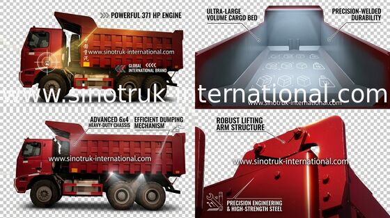 Hydropower Construction Tipper Dump Truck , SINOTRUK Coal Mining Dump Trucks