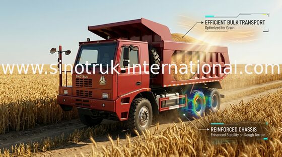 371HP Tipper Dump Truck / Automatic Tri Axle Dump Truck For  Mining
