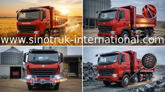 SINOTRUK Tipper Dump Truck  HOWO A7 371HP engine  for Mining ZZ3257N3847N1