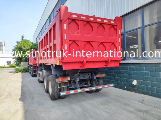 Heavy Duty Red 6*4 Tipper Truck 20 Cubic Meters 371HP Engine, 40-50 Ton Payload For Mine Transport