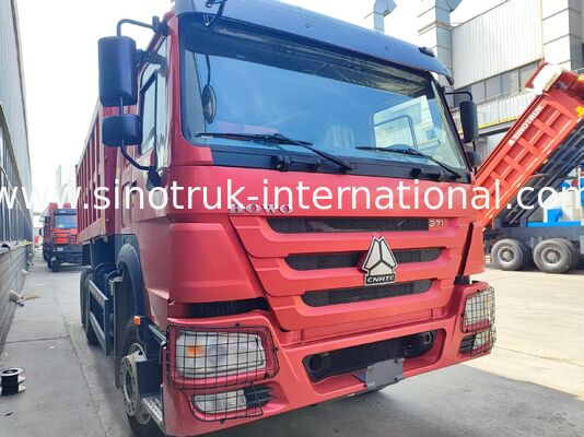 Heavy Duty Red 6*4 Tipper Truck 20 Cubic Meters 371HP Engine, 40-50 Ton Payload For Mine Transport