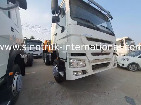 HOWO A7 Used Tractor Truck LHD 6X4 Euro 2 371 HP With Power Assisted Hydraulic Steering White