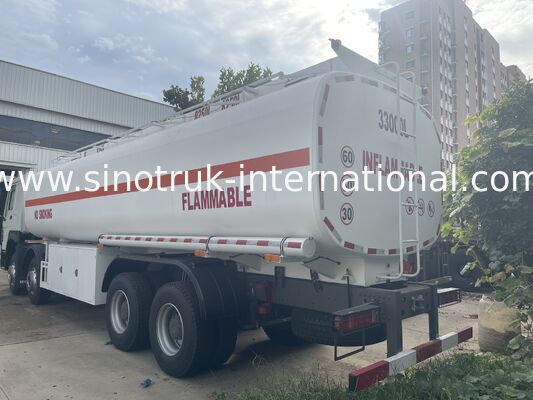 Oil Transport Vehicle Oil Tank Truck , Mobile Gas Station Fuel Oil Trucks 371HP 33CBM