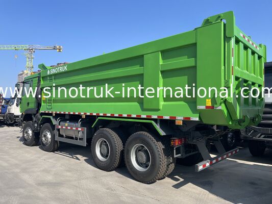 Hydraulic Cylinder HOWO TX 10 Wheeler 371HP Dump Truck With Large Loading Capacity 30-40 Tons Green 