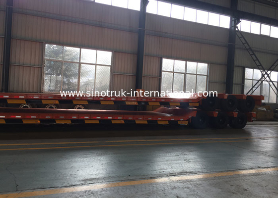 Hydraulic Flatbed Semi Trailer Truck For Construction Loading 80 Tons 17m