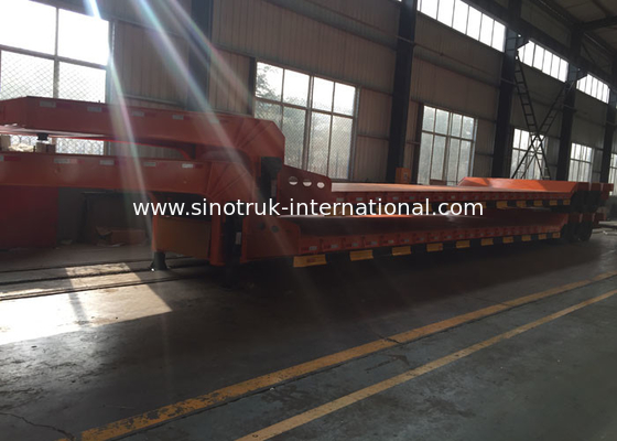 Hydraulic Flatbed Semi Trailer Truck For Construction Loading 80 Tons 17m