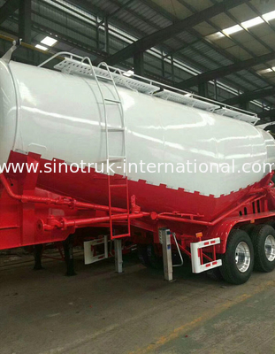 Carbon Steel Semi Truck Trailer / Powder Material Semi Flatbed Trailers