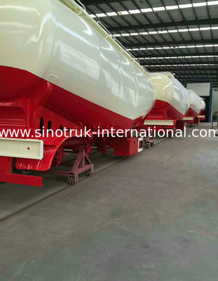 Carbon Steel Semi Truck Trailer / Powder Material Semi Flatbed Trailers