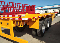 Container Carrying Flat Bed Semi Trailer Truck With 3 Axles 30-60 Tons 13m