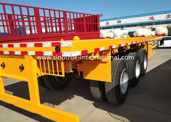 Container Carrying Flat Bed Semi Trailer Truck With 3 Axles 30-60 Tons 13m