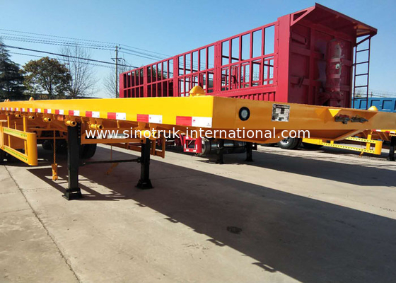 Container Carrying Flat Bed Semi Trailer Truck With 3 Axles 30-60 Tons 13m