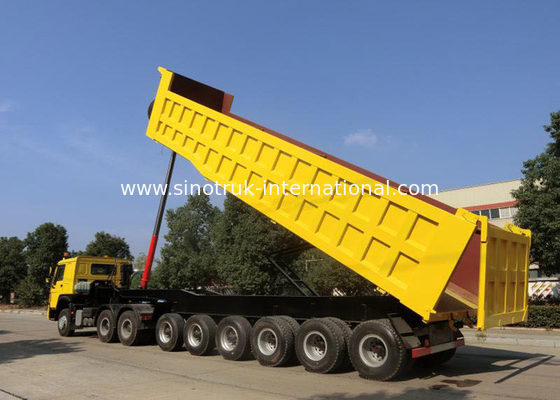 3 Axles Tipping Semi Trailer Truck For Mining And Construction 60-80 Tons