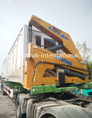 Heavy Duty Truck Mounted Hydraulic Crane , 37 Tons Truck Hoist Crane