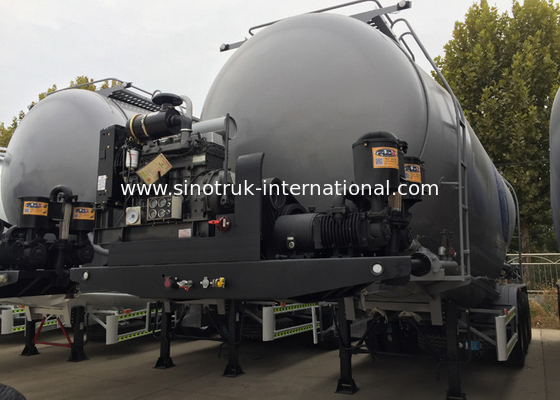 3 Axles Concrete Mixer Semi Trailer / Bulk Cement Trailer 50-60 CBM