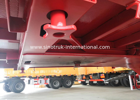 Carbon Steel Semi Truck Trailer / Semi Low Bed Trailer 30-60 Tons