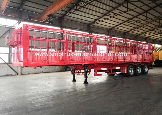 Carbon Steel Semi Truck Trailer / Semi Low Bed Trailer 30-60 Tons