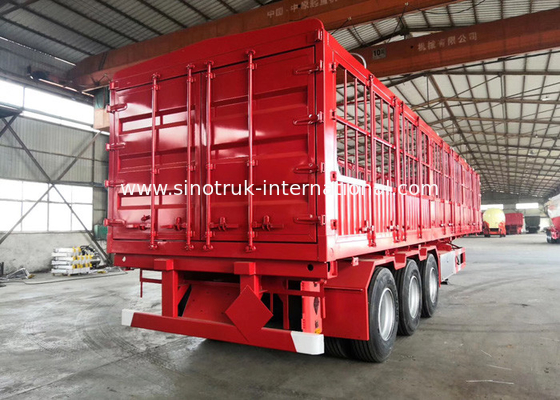 Carbon Steel Semi Truck Trailer / Semi Low Bed Trailer 30-60 Tons