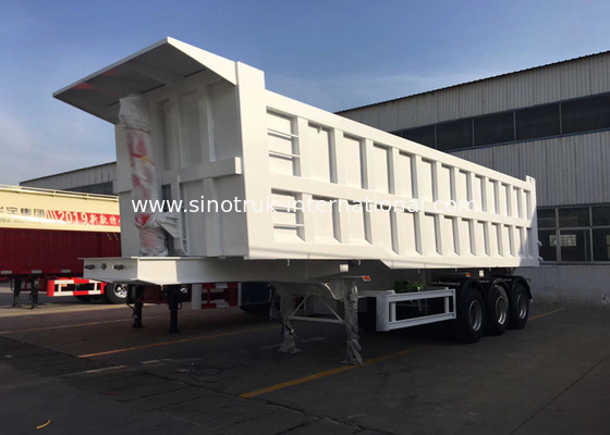 Metal 60T Custom Semi Trailer , Semi Low Loader For Big Loading Capacity