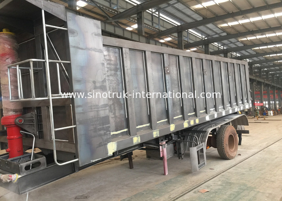 Metal 60T Custom Semi Trailer , Semi Low Loader For Big Loading Capacity