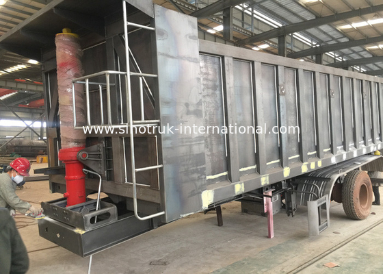 Metal 60T Custom Semi Trailer , Semi Low Loader For Big Loading Capacity