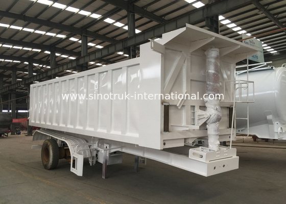 Heavy Duty White Color Semi Bed Trailer For 60 Tons Loading Capacity