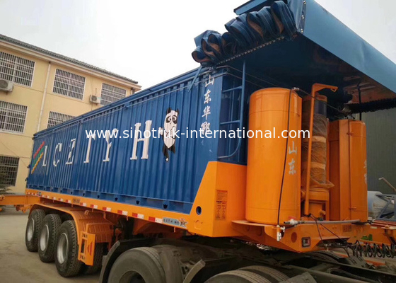 Popular ISO Semi Trailer Truck , Tri Axle Semi Trailer 12000×2500×3880mm