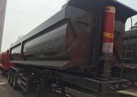 Black Color Hydraulic 3 Axles Semi Truck Flatbed Trailer Transport Cargo