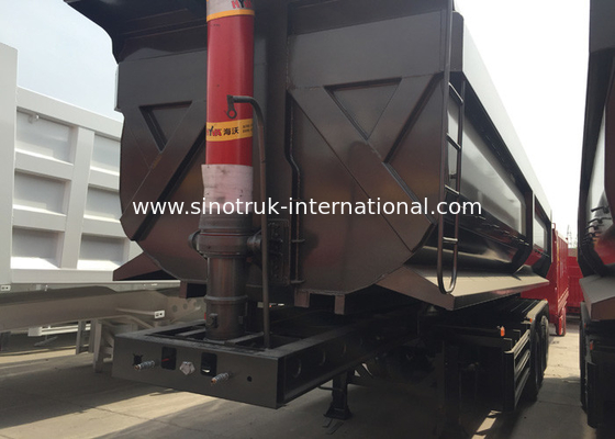 Black Color Hydraulic 3 Axles Semi Truck Flatbed Trailer Transport Cargo