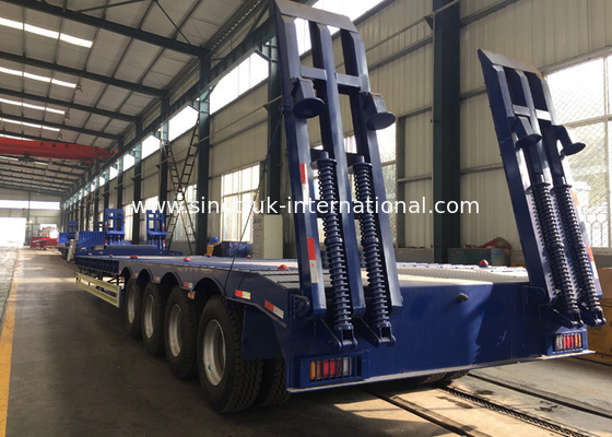 SINOTRUK Three Axle Semi Trailer Truck , Flatbed Semi Trailer Of Carbon Steel