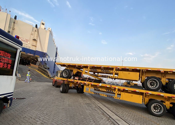 12500*2500mm Flatbed Full Trailer Truck 28T JOST Landing Gear