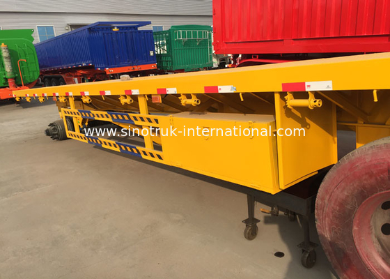 12500*2500mm Flatbed Full Trailer Truck 28T JOST Landing Gear