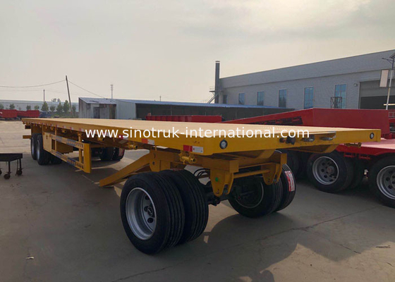 3 Axles Flatbed Cargo Full Trailer Carrying 40 Tons Bulk Cargo