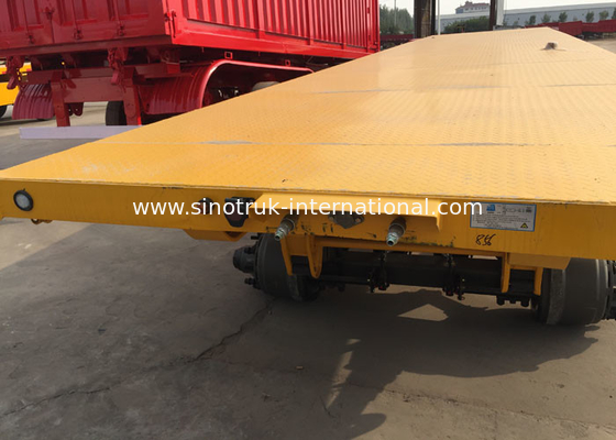 Carbon Steel 40 Tons 3 FUWA Axles Flatbed Trailer