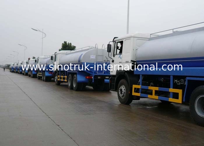 Pneumatic / Manual Control System 16CBM Water Tank Truck 6×4 Drive Type